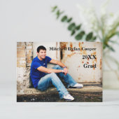 カジュアルなグランジ- 3x5卒業の発表 招待状 (スタンド正面)