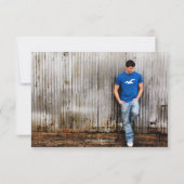 カジュアルなグランジ- 3x5卒業の発表 招待状 (裏面)