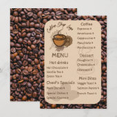 カジュアルなコーヒー豆をメニューに追加 カフェ メニュー (正面/裏面)