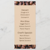 カジュアルなコーヒー豆をメニューに追加 カフェ メニュー (裏面)