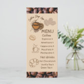 カジュアルなコーヒー豆をメニューに追加 カフェ メニュー (スタンド正面)