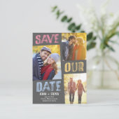 カジュアルなシック日付はがきを保存 案内ポストカード (スタンド正面)