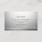 カジュアルなシルバーカーブの装飾モディッシュ 名刺 (裏面)