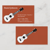 カジュアルなスケッチはウクレレおよびギターの先生をリラックスします 名刺 (正面/裏面)