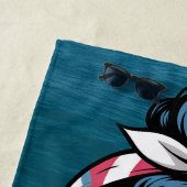 カジュアルなヘアスタイルの女子会オリジナルカスタム ビーチタオル (インサイチュ)