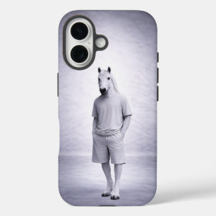 カジュアルなモダンな服装のミニマルホース iPhone 16ケース