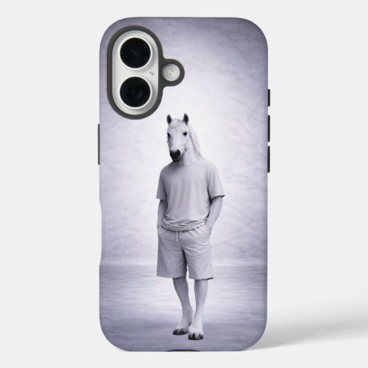 カジュアルなモダンな服装のミニマルホース Case-Mate iPhoneケース (裏面)