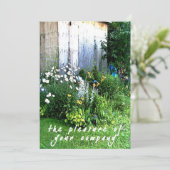 カジュアルなルーラルスタイルの裏庭ガーデンウェディング 招待状 (スタンド正面)