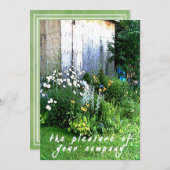 カジュアルなルーラルスタイルの裏庭ガーデンウェディング 招待状 (正面/裏面)