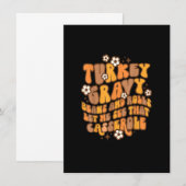 カジュアルなレトロサンクスギビング面白いキャセロール 招待状 (正面/裏面)