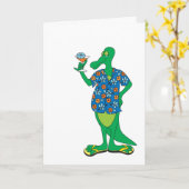 カジュアルなワニ！ カード (黄色い花)