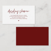 カジュアルな優雅さ、 ディスプレイシャワー、 バーガンディ、 ウェディング エンクロージャーカード (正面/裏面)