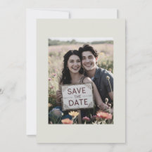 カジュアルな写真 ウェディング セーブ・ザ・デート オフホワイト