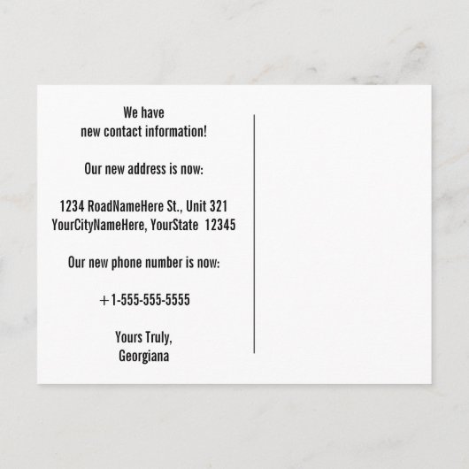 カジュアルな別荘風の新居ハガキ 案内ポストカード (裏面)