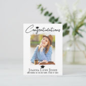 カジュアルな卒業おめでとうの台本 卒業写真 ポストカード (スタンド正面)