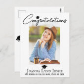 カジュアルな卒業おめでとうの台本 卒業写真 ポストカード (正面/裏面)