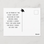 カジュアルな卒業おめでとうの台本 卒業写真 ポストカード (裏面)