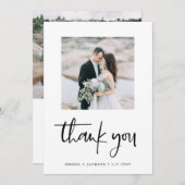 カジュアルな原稿|のミニマリスト2の写真の結婚式 サンキューカード (正面/裏面)
