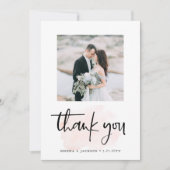 カジュアルな原稿|の赤面のミニマリスト2の写真の結婚式 サンキューカード (正面)