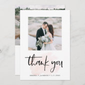 カジュアルな原稿|の赤面のミニマリスト2の写真の結婚式 サンキューカード (正面/裏面)