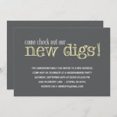 カジュアルな引っ越し祝いパーティーのパーティの招待状 招待状 (正面/裏面)