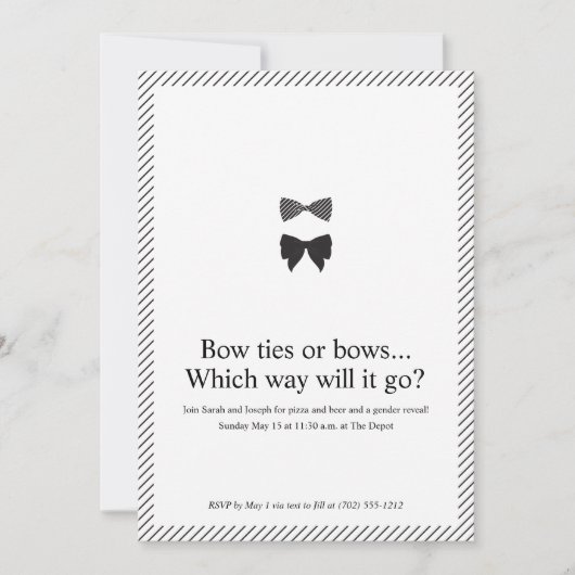 カジュアルな性別発表 招待状 (正面)