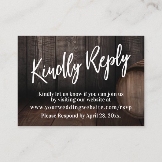 カジュアルな手書きでお返事ください 木製ドラム エンクロージャーカード (正面)