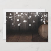 カジュアルな手書きの輝く光　木製の樽 セーブザデート (裏面)