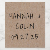 カジュアルな手書きタイポグラフィー クラフト ワインラベル (シングルラベル)