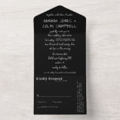 カジュアルな手書きタイポグラフィー 白&黒 オールインワン招待状 (内側)