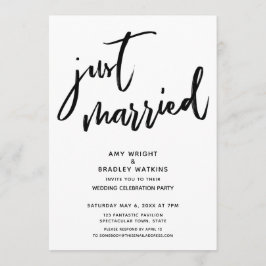 カジュアルな手書きフォントの結婚しました ウェディングレセプション 招待状