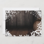 カジュアルな手書き ライト ライトレース & 白い花 セーブザデート (裏面)