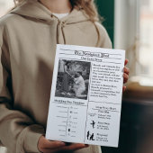 カジュアルな新聞風の結婚式の招待状（Save the Date） 招待状