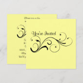 カジュアルな渦巻きの招待状 招待状 (正面/裏面)