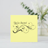 カジュアルな渦巻きの招待状 招待状 (スタンド正面)