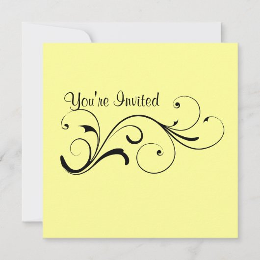 カジュアルな渦巻きの招待状 招待状 (正面)
