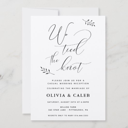 カジュアルな結婚式の披露宴 招待状 (正面)