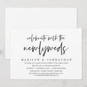 カジュアルな結婚式の挙式後のディナー・パーティ 招待状 (正面/裏面)