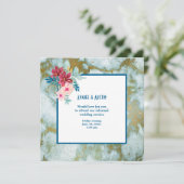 カジュアルな結婚式の水彩花イラスト招待状 招待状 (スタンド正面)