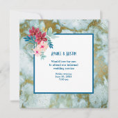 カジュアルな結婚式の水彩花イラスト招待状 招待状 (正面)