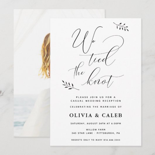 カジュアルな結婚披露宴の招待状 招待状 (正面/裏面)