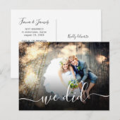 カジュアルな結婚披露宴をしました インビテーションポストカード (正面/裏面)