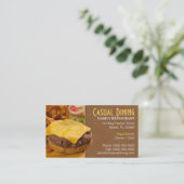 カジュアルな食事の飲食業カード 名刺 (スタンド正面)