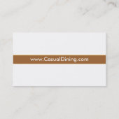 カジュアルな食事の飲食業カード 名刺 (裏面)