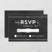 カジュアルな黒板RSVP 出欠カード (正面/裏面)