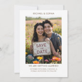 カジュアルなSave the Dateの写真テキストエンゲージメント セーブザデート (正面)
