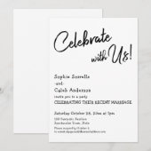 カジュアルにお祝いしよう！シンプルな結婚式のパーティー 招待状 (正面/裏面)