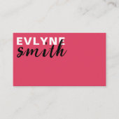 カジュアルはっきりしたフェミニンPink QRコードタイポグラフィ 名刺 (正面)