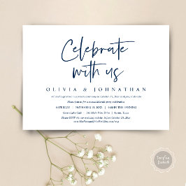 カジュアルウェディングエロープメントパーティー　私たちと一緒にお祝いしよう 招待状