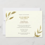 カジュアルエレガントアイボリー結婚金ゴールド 招待状 (正面)